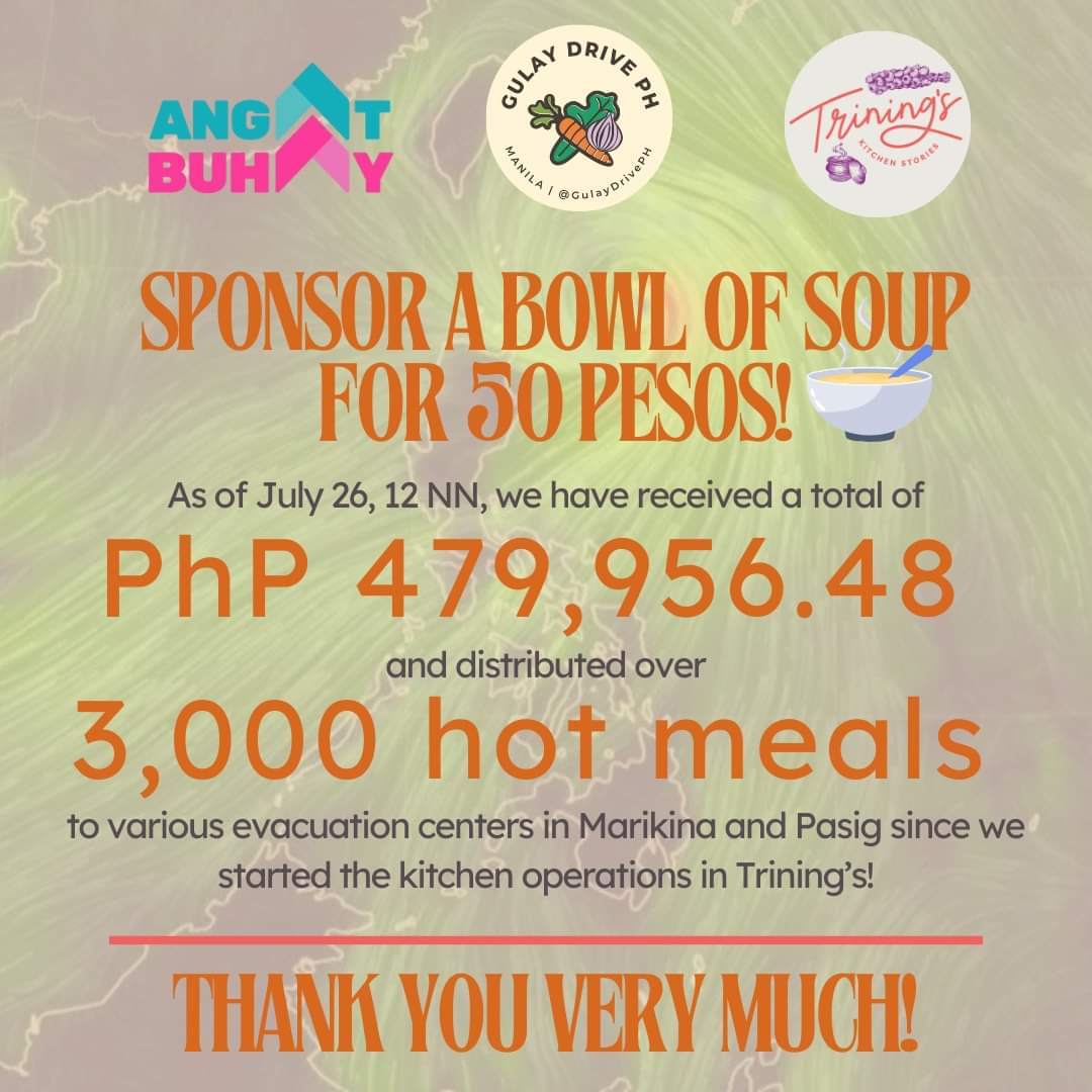 GulayDrivePH's tweet photo. [UPDATE] Day 2 of the Trining’s Relief ops!

Tuloy tuloy pa rin ang operations! The GCash wallet limits have been reached so we added Maya as an option! 

Thank you to everyone who has sponsored, shared, and volunteered for this initiative. Stay safe always, guys! https://t.co/sbyabn2cTk