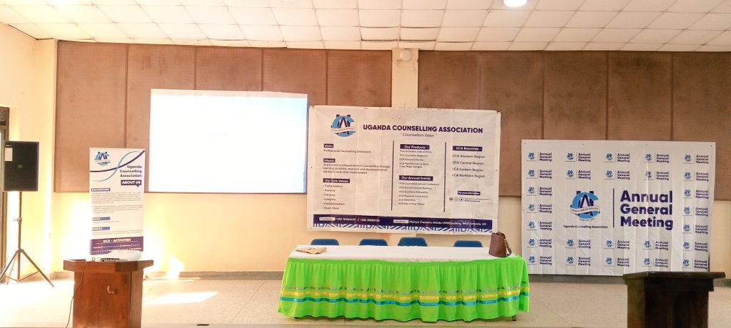 Uganda Counselling Association (UCA) (@counsellingug) on Twitter photo Ladies and gentlemen we are set to commence for the UCA AGM 2024.
GREAT discussions and deliberations in regards to Counseling in Uganda ๐ช๐ฝ
<a href="/kyambogou/">KYAMBOGO UNIVERSITY</a>
<a href="/MinofHealthUG/">Ministry of Health- Uganda</a> <a href="/Educ_SportsUg/">Ministry of Education and Sports - Uganda</a> <a href="/nmhwg2014/">Craig Matthews</a>
<a href="/GittaEmmanuel/">Emmanuel Freeman</a> <a href="/KakindaAdrian/">Kakinda Adrian Ivan</a> <a href="/MugaluNathan/">Rev.Nathan Balirwana Mugalu</a> <a href="/ntvuganda/">NTV UGANDA</a> <a href="/TpoUg/">TPO Uganda</a> <a href="/refugeelawproj/">Refugee Law Project</a> Ladies and gentlemen we are set to commence for the UCA AGM 2024.
GREAT discussions and deliberations in regards to Counseling in Uganda ๐ช๐ฝ
<a href="/kyambogou/">KYAMBOGO UNIVERSITY</a>
<a href="/MinofHealthUG/">Ministry of Health- Uganda</a> <a href="/Educ_SportsUg/">Ministry of Education and Sports - Uganda</a> <a href="/nmhwg2014/">Craig Matthews</a>
<a href="/GittaEmmanuel/">Emmanuel Freeman</a> <a href="/KakindaAdrian/">Kakinda Adrian Ivan</a> <a href="/MugaluNathan/">Rev.Nathan Balirwana Mugalu</a> <a href="/ntvuganda/">NTV UGANDA</a> <a href="/TpoUg/">TPO Uganda</a> <a href="/refugeelawproj/">Refugee Law Project</a>