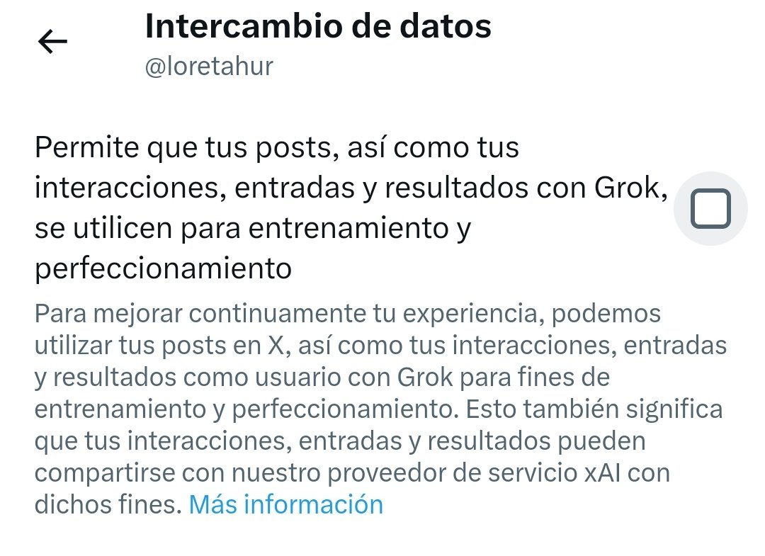Meloncio ha activado por defecto que nuestros tuits alimenten a su IA. Puedes desactivarlo aquí  x.com/settings/grok_…