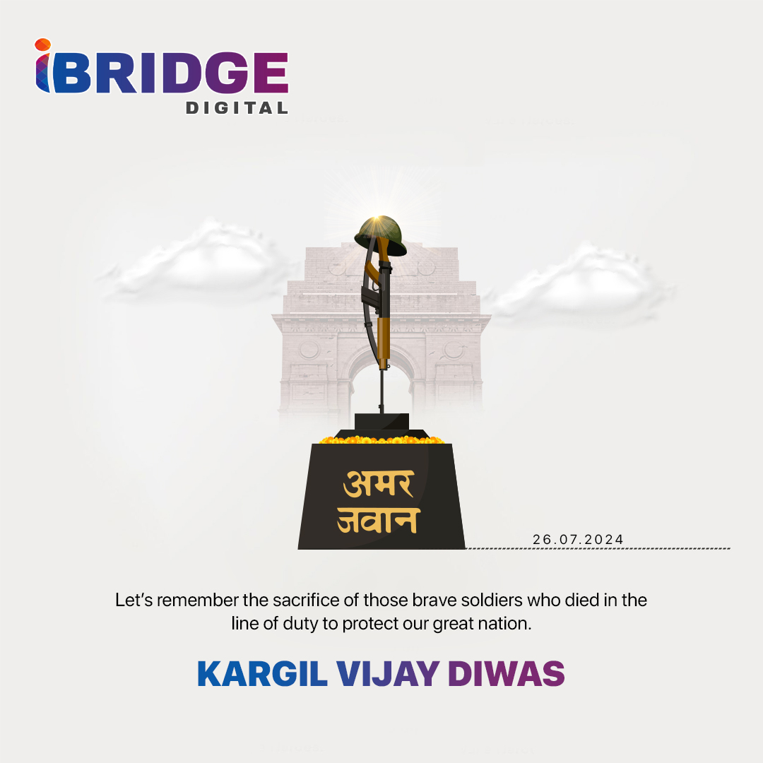 digital_ibridge's tweet photo. On this Kargil Diwas, let us honor the courage and sacrifice of our soldiers. Their spirit of patriotism and bravery will always be remembered. ๐ฎ๐ณ๐บ#KargilWar #HeroicActs
#iBridgeDigital #iBridge #DigitalMarketing #KargilVijayDiwas #JaiHind #KargilDiwas #RememberingKargilHeroes๐๏ธ https://t.co/AxSImc1Cgm