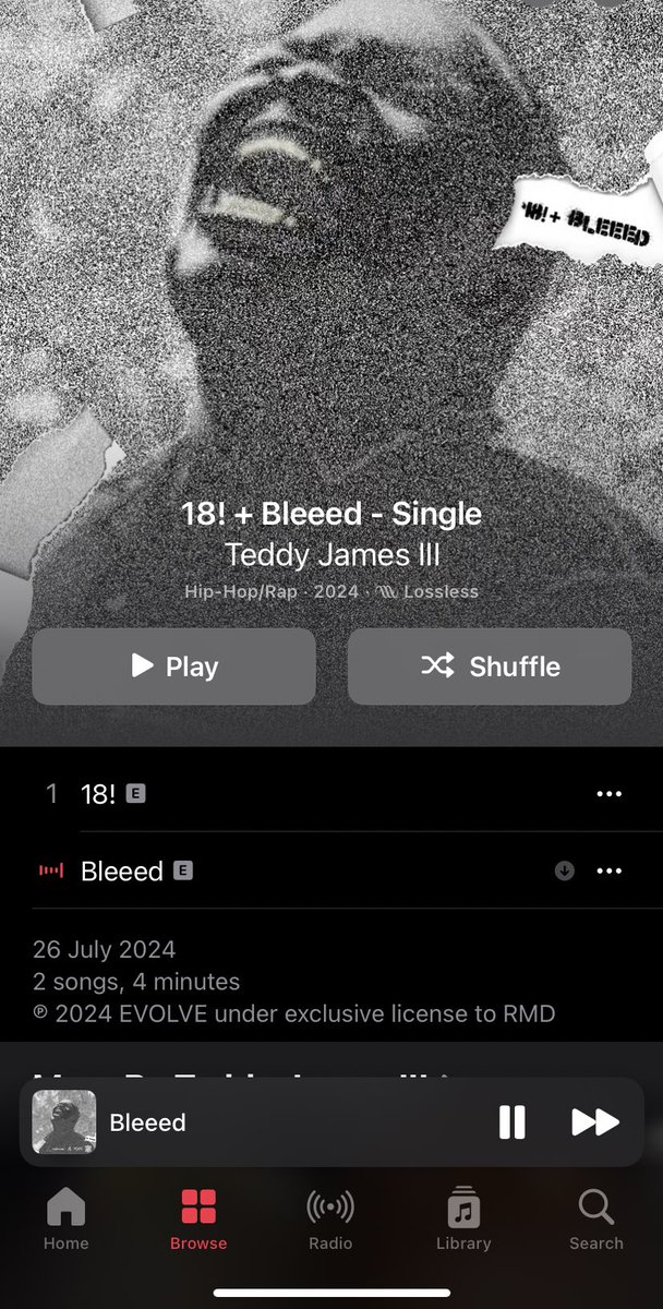 ElricShEiGo's tweet photo. Teddy James released his brand new double track EP and the visuals of #Bleeeeeeed๐ฅ๐๐ฝ.
๐ https://t.co/tx1zbyCwyW
๐https://t.co/oPIIQJjX7s https://t.co/XSbYq6YP54