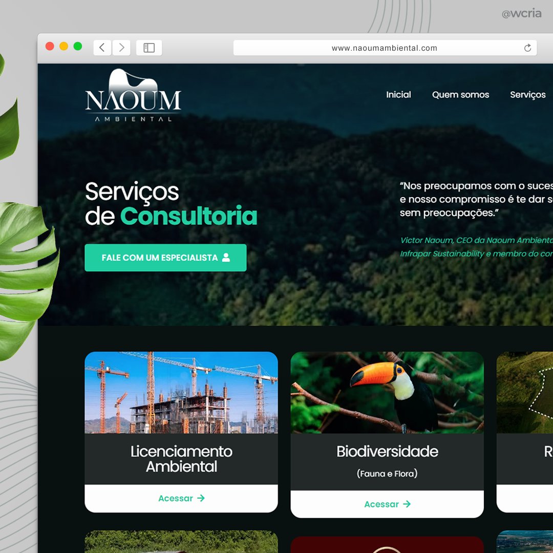 wcria's tweet image. Redesign e reestruturação visual do site institucional da Naoum Ambiental. Veja este e outros projetos em wcria.com.br/portfolio
#SIteInstitucional #ProgramaçãoWeb #Redesign