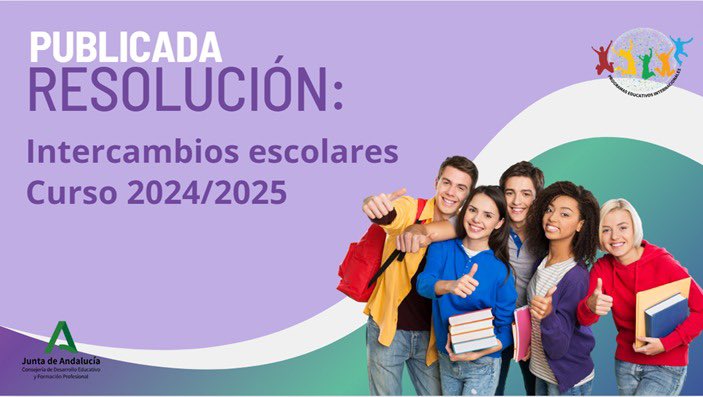 📢 Publicada Resolución de 23 de julio de 2024 por la que se publica la concesión del Programa de Intercambios Escolares para el curso 2024/20225.

lajunta.es/4ygx2

#pluriAnd <a href="/EducaAnd/">Consejería Desarrollo Educativo y FP</a>