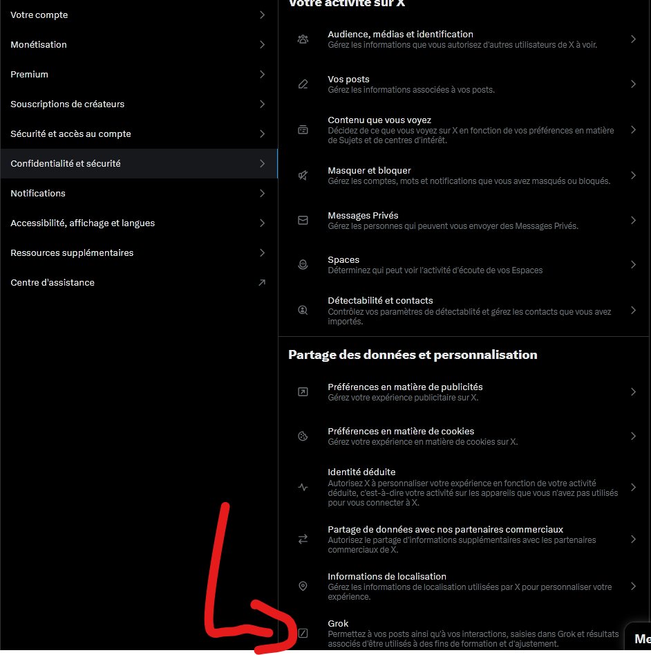 shilderi's tweet image. pensez a allez la dedans au plus vite 
y&apos;a eu une maj qui vous fait accepter par défaut de fournir vos données a l&apos;ia de twitter