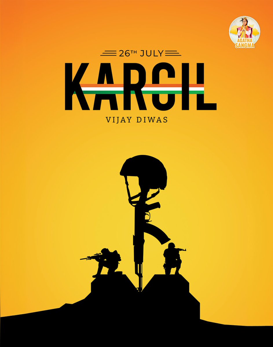AgathaKSangma's tweet photo. On this Kargil Vijay Diwas, we honour the brave soldiers who laid down their lives for our nation. Their sacrifice and courage will forever be remembered. 
Jai Hind! 🇮🇳 https://t.co/787LNQFNC2