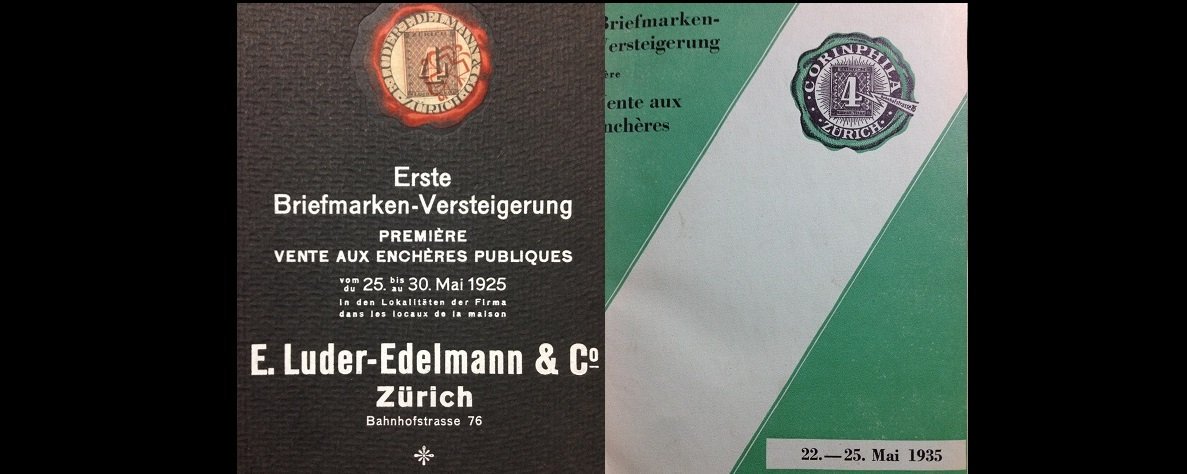 Corinphila auctions, in 1925 and 1935.

This green catalogue, Corinphila sale Ⅰ is very difficult to find.