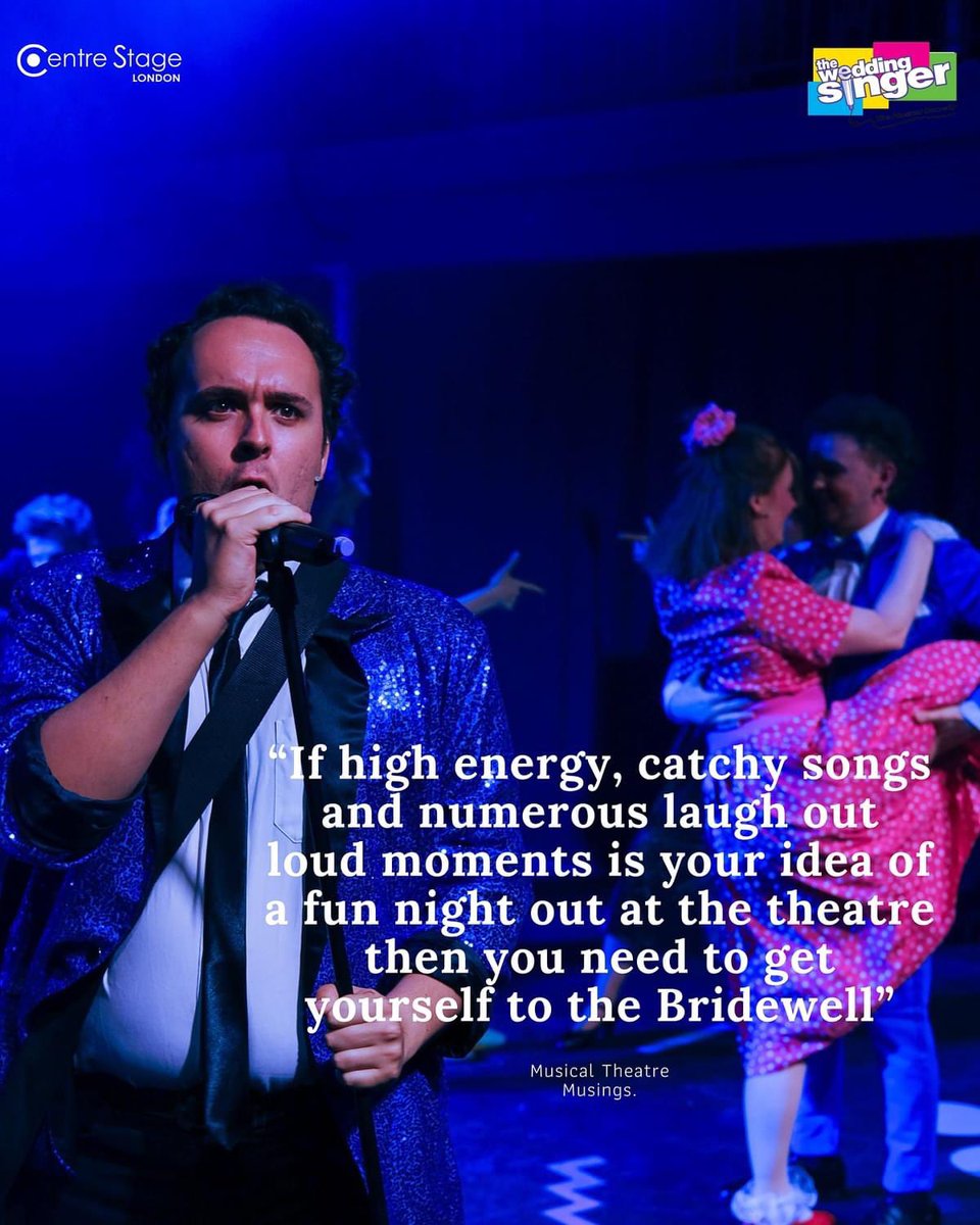 Don’t miss your chance to see The Wedding Singer🎤💙Tickets are still available for tonight and tomorrow! ticketsource.co.uk/centrestage

📍 Bridewell Theatre 
📆 23rd - 27th July 
🎟️ Available in our bio!

📸 Photos by Charmaine Jing