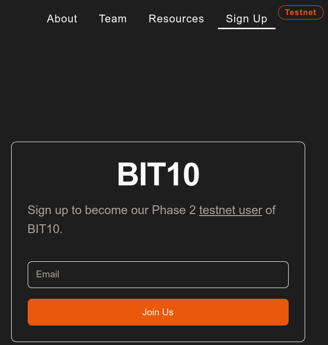 More users for our Testnet incoming!!!🙌🙌🙌
We're opening up Testnet access to more users
Link below—don't miss out; it won’t be open for long!👇👇👇

BIT10 is the S&amp;P 500 of Bitcoin DeFi. We create index funds for the Bitcoin ecosystem🟧🟧🟧

We’ve built our oracle canister to
