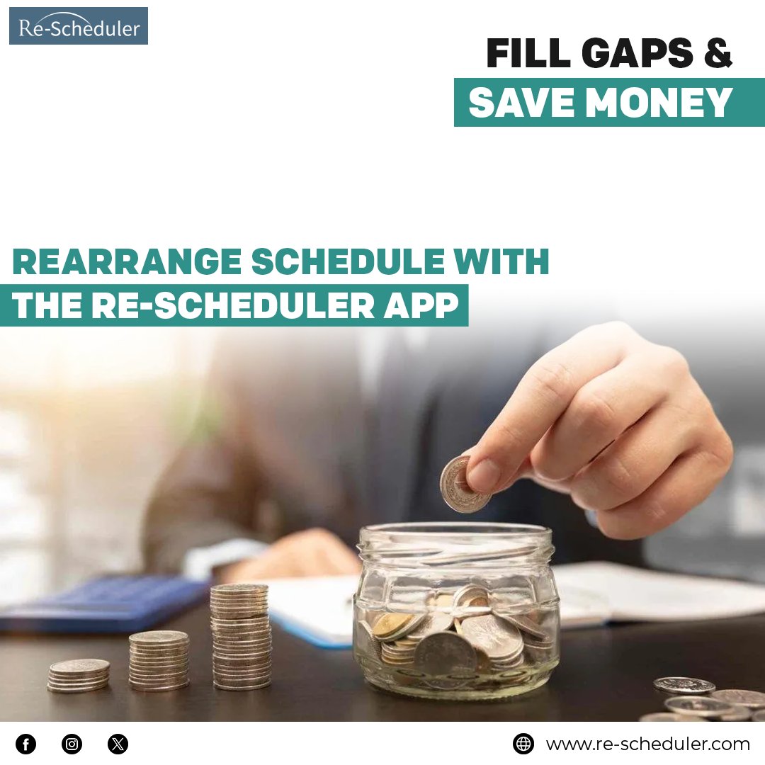 ReSchedulerCEO's tweet image. You do not have to lose $$ because your client cancelled at the last minute. Get out your Re-scheduler app. Display the open gap. Pay $1. The platform offers small discounts to any clients wishing to fill the gap.

re-scheduler.com/to
#onlinebookingapp #mobileapp #bookonline