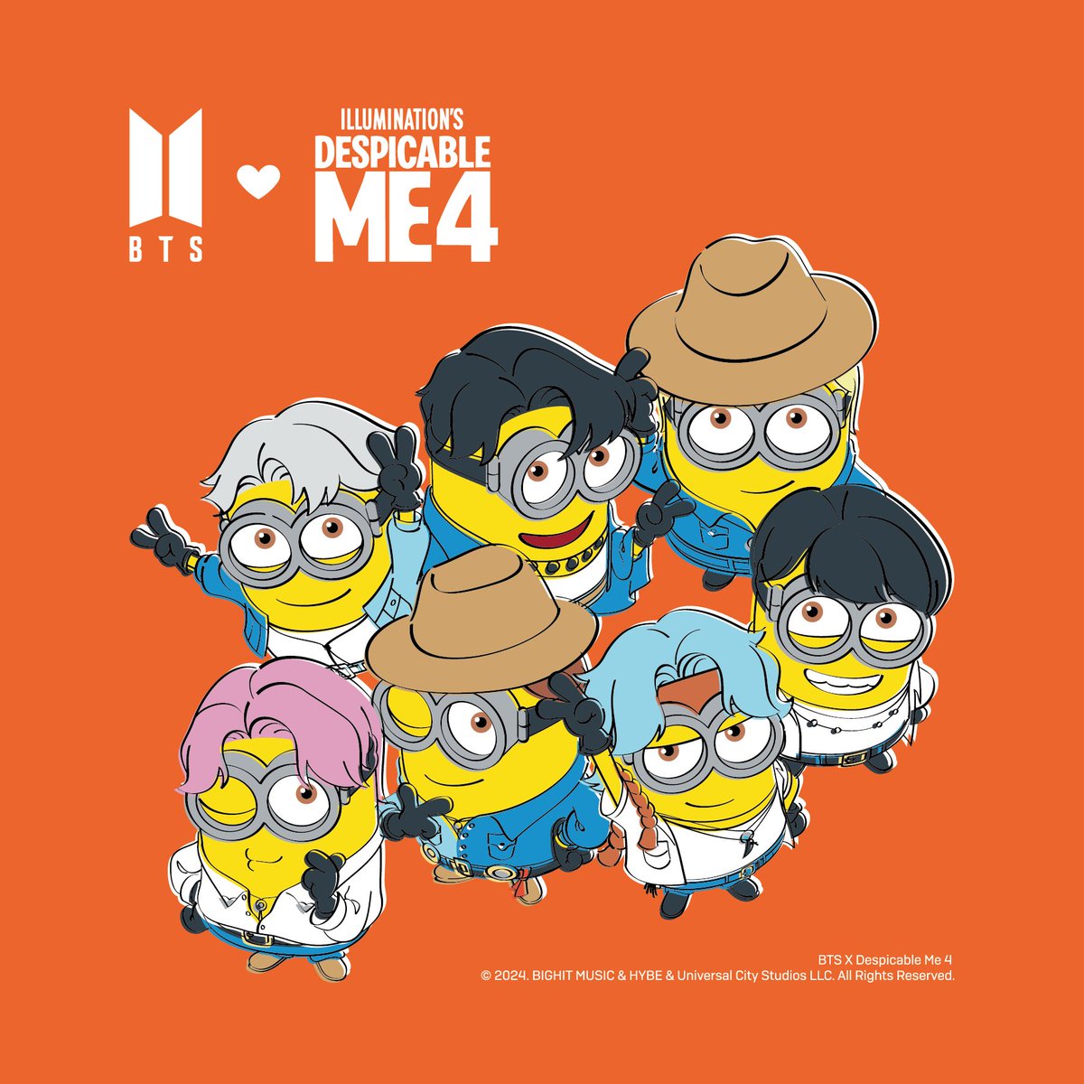 HYBE_MERCH's tweet photo. BTS X Despicable Me 4 
Collaboration Merch.

 📌https://t.co/11xmQdvN69
💜판매 오픈 2024. 07. 29 6PM(KST)  

#BTS #방탄소년단 #DM4 #BTSxDM4 https://t.co/R8rMmvubCz