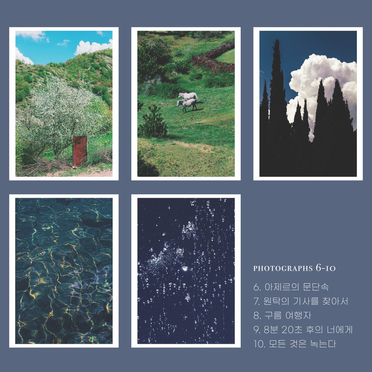 kchae's tweet photo. ALCHEMY 엽서북 1차 예판이 이번 주말로 마무리 됩니다. 15장의 마법 같은 사진들을 소장할 수 있는 기회를 놓치지 마시라...!

https://t.co/DbaiYDBz2h https://t.co/nAL7uqLLkG