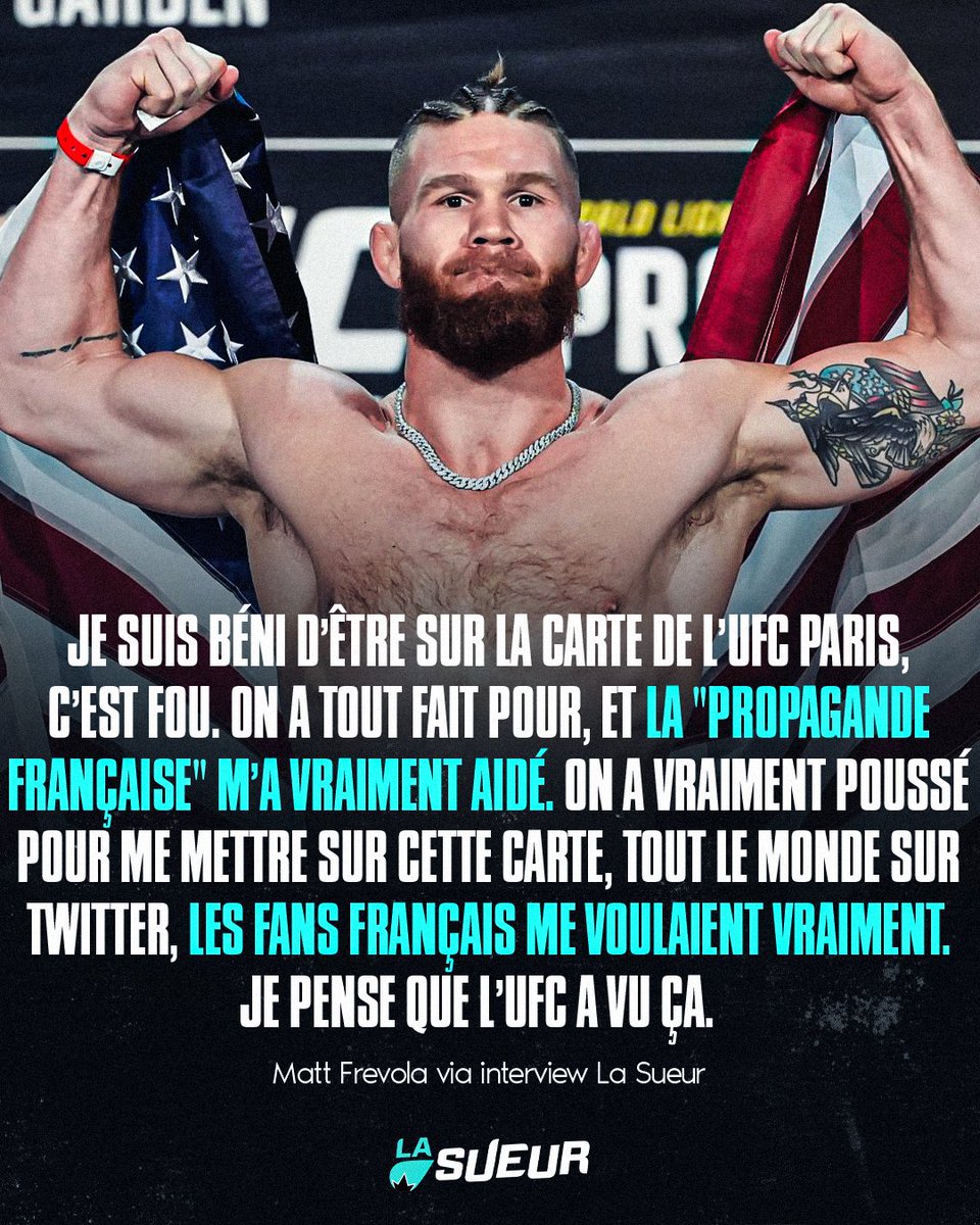 LaSueur_off's tweet photo. Matt Frevola remercie les fans français qui l’ont grandement aidé à être sur la carte de l’#UFCParis 👀🇫🇷 https://t.co/18tl3DZ8va