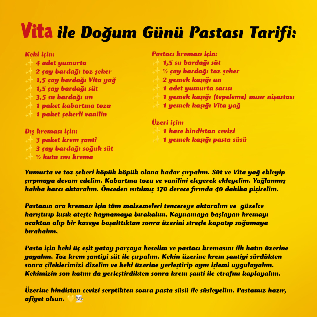 Doğum Günü Pastası Tarifi 👇