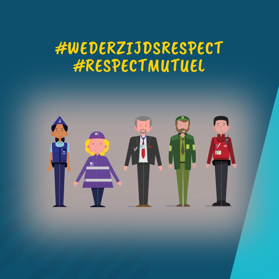 BeSafeBEL's tweet image. Met onze campagne #WederzijdsRespect 
nemen we je de komende tijd mee op een ontdekkingstocht langs 5 veiligheidsprofessionals: politieambtenaren, gemeenschapswachten, bewakingsagenten, bijzondere veldwachters en 
veiligheidsagenten.