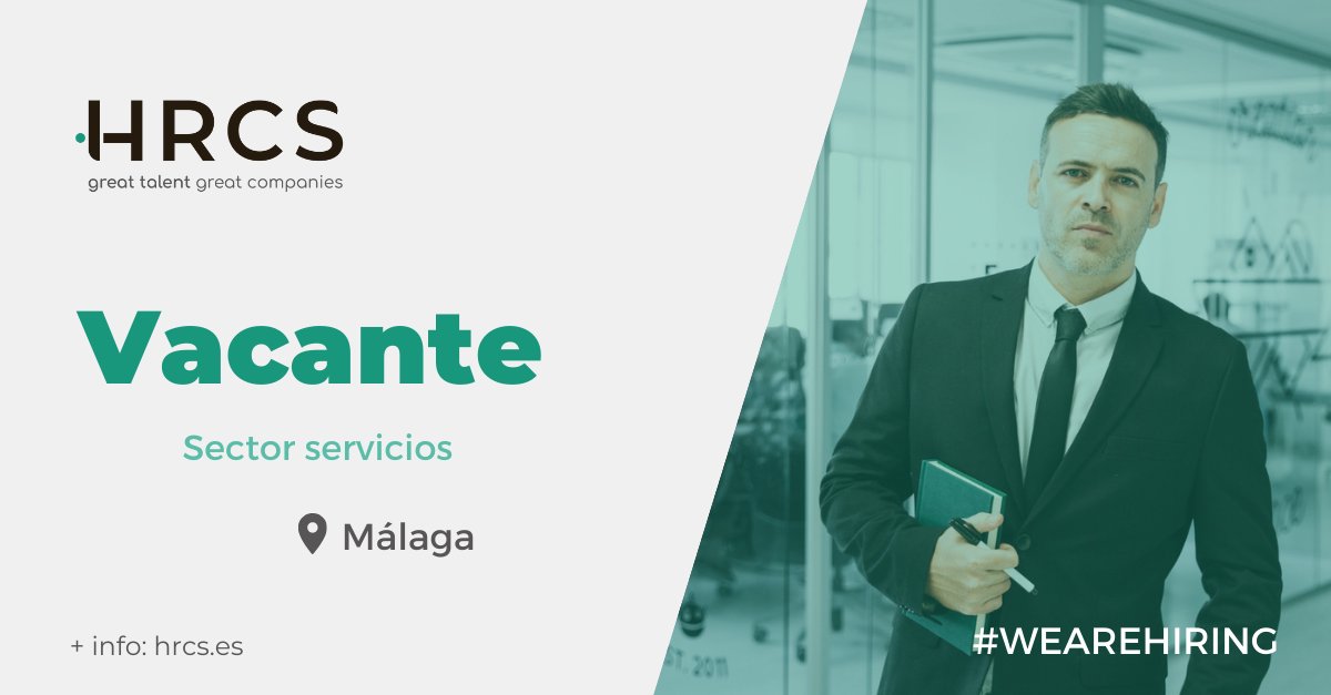 Importante Grupo Empresarial de Madrid, para su nueva apertura en #Málaga, precisa incorporar: 𝗥𝗲𝘀𝗽𝗼𝗻𝘀𝗮𝗯𝗹𝗲 𝗱𝗲 𝗣𝗮𝗿𝘁𝗶𝗰𝗶𝗽𝗮𝗱𝗮𝘀.

Entra aquí y envíanos tu CV ➡️hrcs.talentclue.com/es/node/109293…

#HiringMálaga #EmpleoEnMálaga #TrabajoEnMálaga #RRHHMálaga