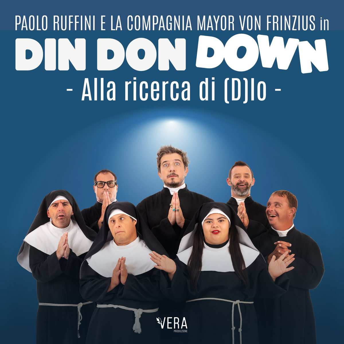 Ecco la locandina del nuovo spettacolo! Dopo Up&amp;Down, Din Don Down, alla ricerca di (D)io.! 💙

Presto usciranno tutti i biglietti! 🎟️