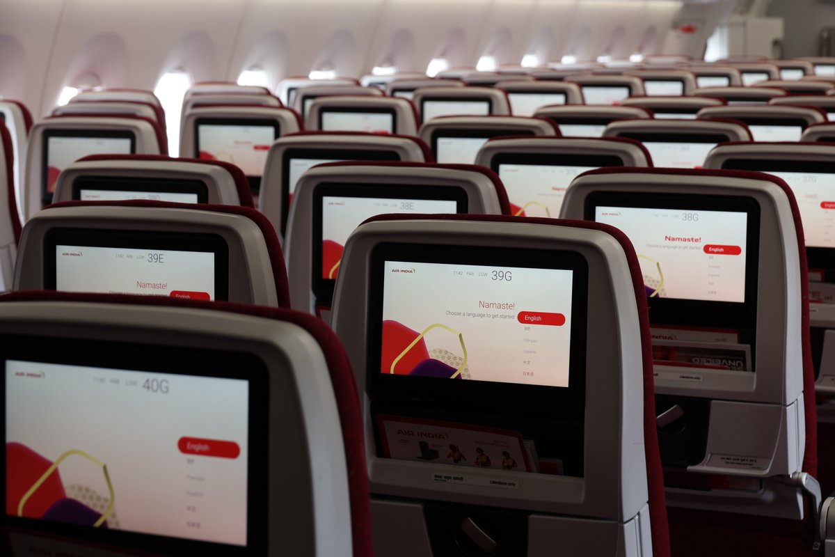 Air India is in the process of modernising its fleet with new Airbus and Boeing aircraft.
A look inside the A350-900 at Farnborough Airshow 2024. #FIA2024