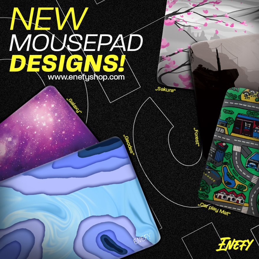 In cooperation with <a href="/Enefy_com/">Enefy</a> and <a href="/linulx/">Linulx</a>  we designed a mousepad x armsleeve for you i hope you like the designs there is more to come. Use Code ,Feylix, for 5% off enefyshop.com/de/products/mo…