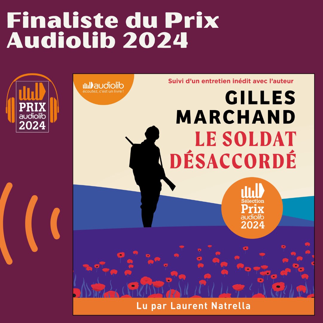 #PrixAudiolib2024 Envie de soutenir le livre audio « Le Soldat désaccordé » de <a href="/gillesm9/">Gilles Marchand</a> lu par Laurent Natrella ? Il reste un mois pour voter ! 👉 audiolib.fr/jeu/qui-sera-l…

En partenariat avec <a href="/ELLEfrance/">ELLE</a> et <a href="/laRadioNova/">Radio Nova</a> ✨

@hachette_fr @forgesdevulcain