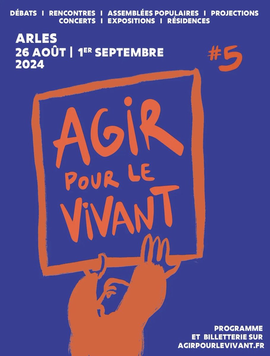 Actes Sud (@actessud) on Twitter photo SAVE THE DATE 📢 Dans un mois exactement se tiendra la nouvelle édition du festival <a href="/Agirpourvivant/">Agir pour le Vivant</a> !
📅 Du 26 août au 1er septembre
📍 Arles
👉 Découvrez le programme : agirpourlevivant.fr SAVE THE DATE 📢 Dans un mois exactement se tiendra la nouvelle édition du festival <a href="/Agirpourvivant/">Agir pour le Vivant</a> !
📅 Du 26 août au 1er septembre
📍 Arles
👉 Découvrez le programme : agirpourlevivant.fr