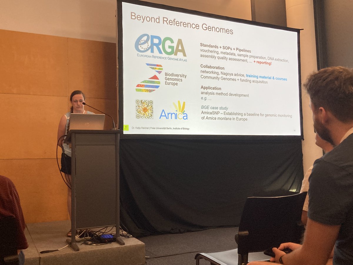 Representing <a href="/erga_biodiv/">European Reference Genome Atlas</a> at the <a href="/ibc2024/">IBC2024</a>, which is now nearing its end. Our #arnicaresearch for the <a href="/BioGenEurope/">Biodiversity Genomics Europe (BGE)</a> project also got its mention. Thanks Sophie Maiwald <a href="/trim_possible/">Sophie Maiwald</a> for taking the picture!
<a href="/REA_research/">European Research Executive Agency</a> <a href="/SBFI_CH/">SBFI SEFRI SERI</a> <a href="/ISBSIB/">SIB</a> <a href="/EUgreenresearch/">EU green research</a> <a href="/FU_Berlin/">Freie Universität</a> <a href="/fubcp/">Department Biology, Chemistry, Pharmacy FU Berlin</a>