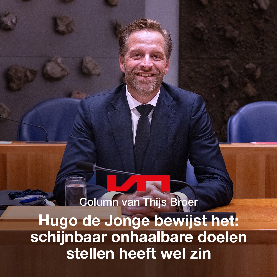 Hugo de Jonge bewijst het: schijnbaar onhaalbare doelen stellen heeft wel zin. 70.000 extra woningen kunnen worden gebouwd door maandenlange lobby van Hugo de Jonge in Brussel.

Lees de politieke column van Thijs Broer hier vn.nl/hugo-de-jonge-…
