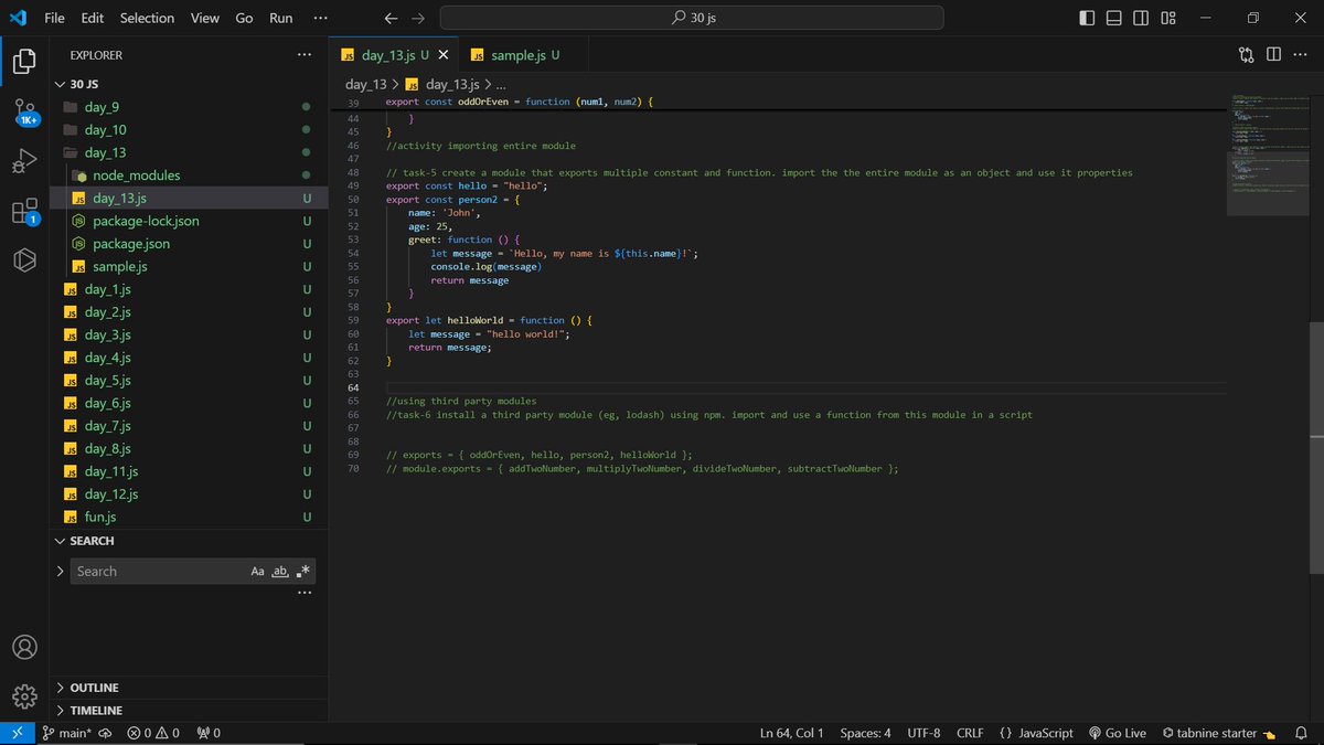 baasantjoshi's tweet image. Day 13 of learning JS

Today, I have learned how to import and use various functions and modules in JavaScript. I also explored  lodash and Axios .
#hiteshdotcom #30DayofJs  #coding #webdeveloper