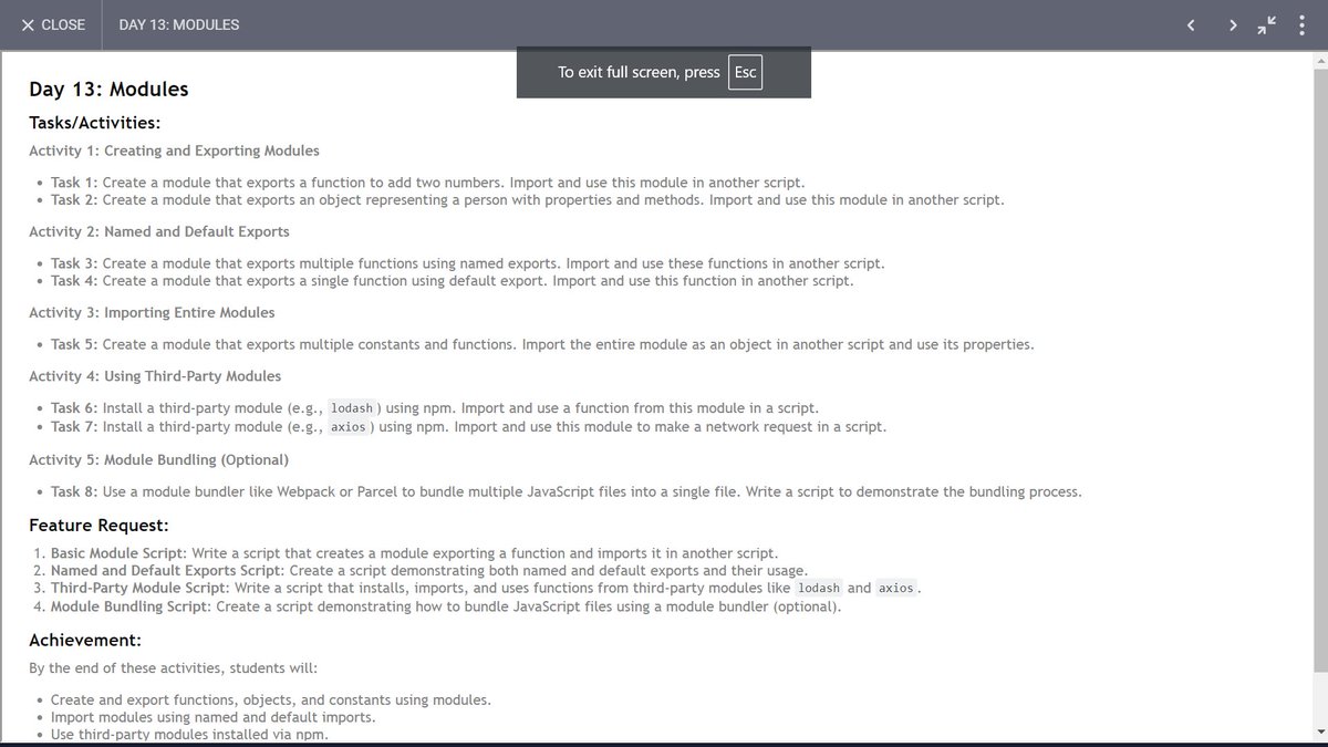 baasantjoshi's tweet image. Day 13 of learning JS

Today, I have learned how to import and use various functions and modules in JavaScript. I also explored  lodash and Axios .
#hiteshdotcom #30DayofJs  #coding #webdeveloper