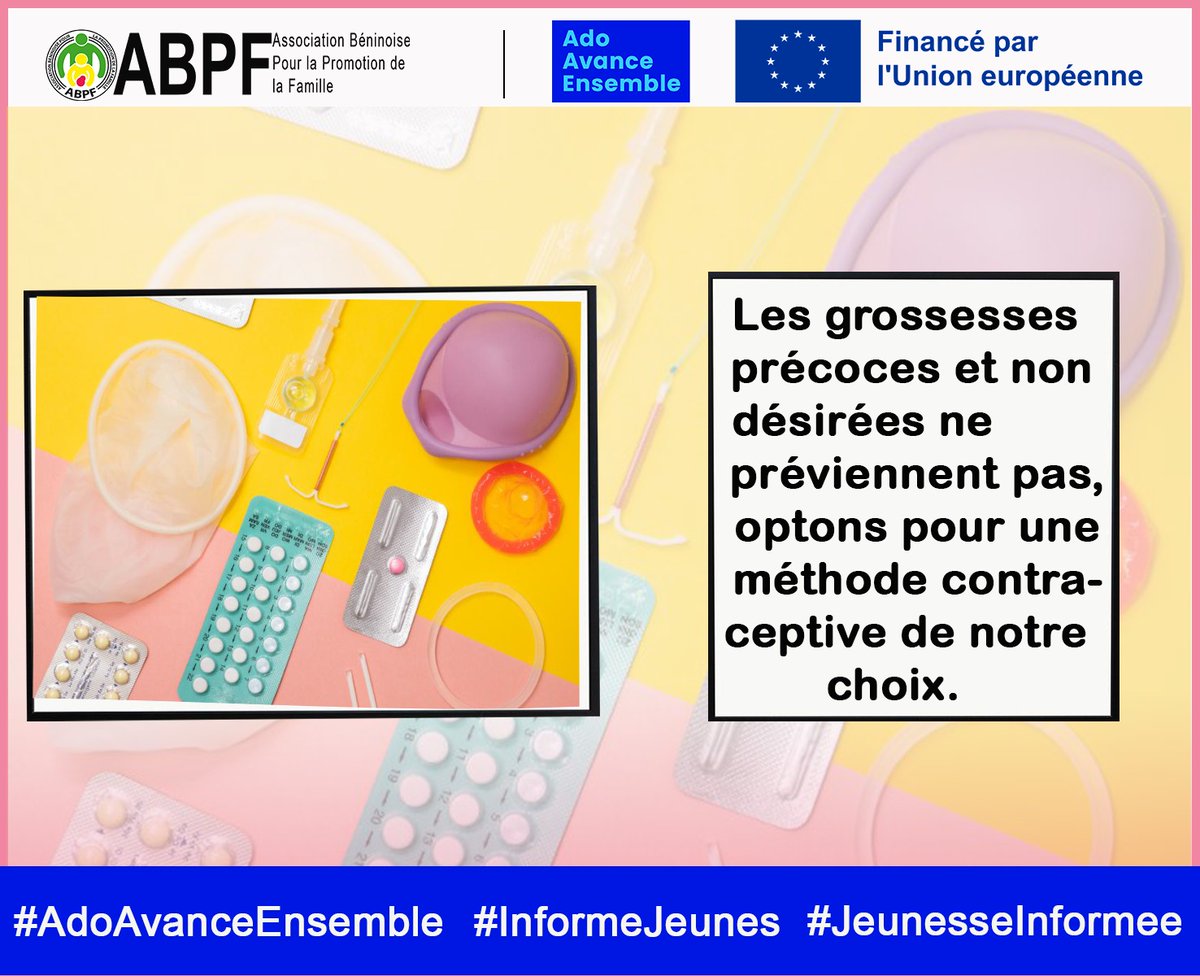 Abpf_ippf's tweet photo. Les grossesses précoces et non désirées peuvent survenir sans avertissement. Pour une meilleure planification de notre avenir, choisissons une méthode contraceptive adaptée à nos besoins. @MAJBenin @IPPFAR @ab_benin @ong_abbef @atbeftogo @ilewabj https://t.co/jsVNTBwbPR