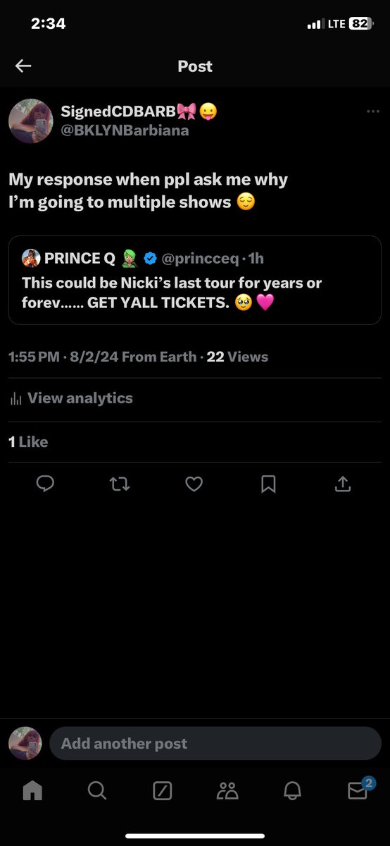 BKLYNBarbiana's tweet image. If y’all know what I know y’all better get y’all tickets 😌 #LEG2 
#PinkFriday2 #GagCityWORLDTOUR