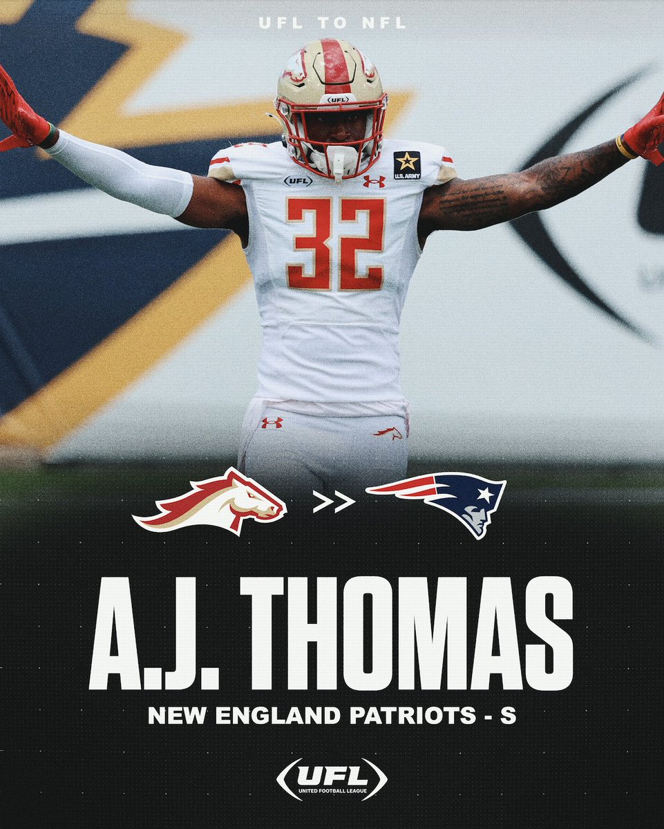 Congrats to A.J. Thomas of the <a href="/USFLStallions/">Birmingham Stallions</a> on signing with the <a href="/Patriots/">New England Patriots</a> 👏🔥