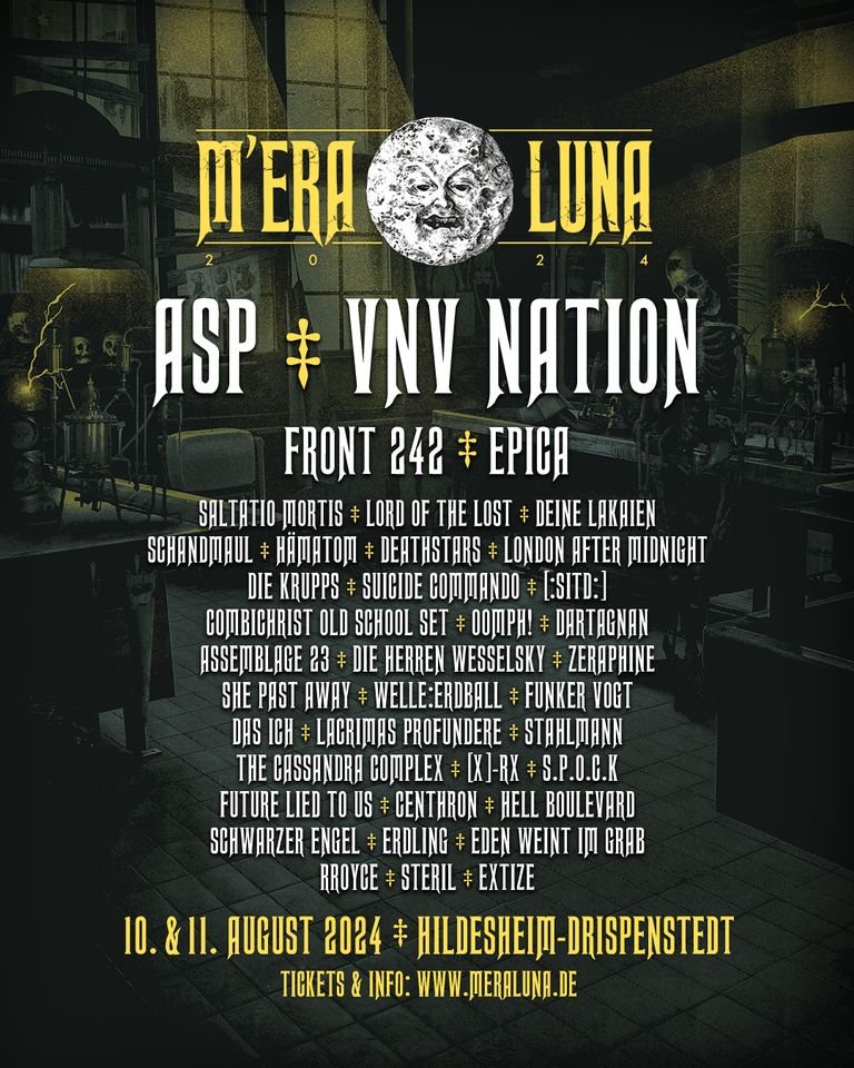 Hey Leute,

next Stop: Flughafen Hildesheim-Drispenstedt. Wir spielen am Sonntag, den 11. August 2024 (18.45 bis 19:45 Uhr) auf der Club Stage. Wir sehen uns beim M’era Luna!