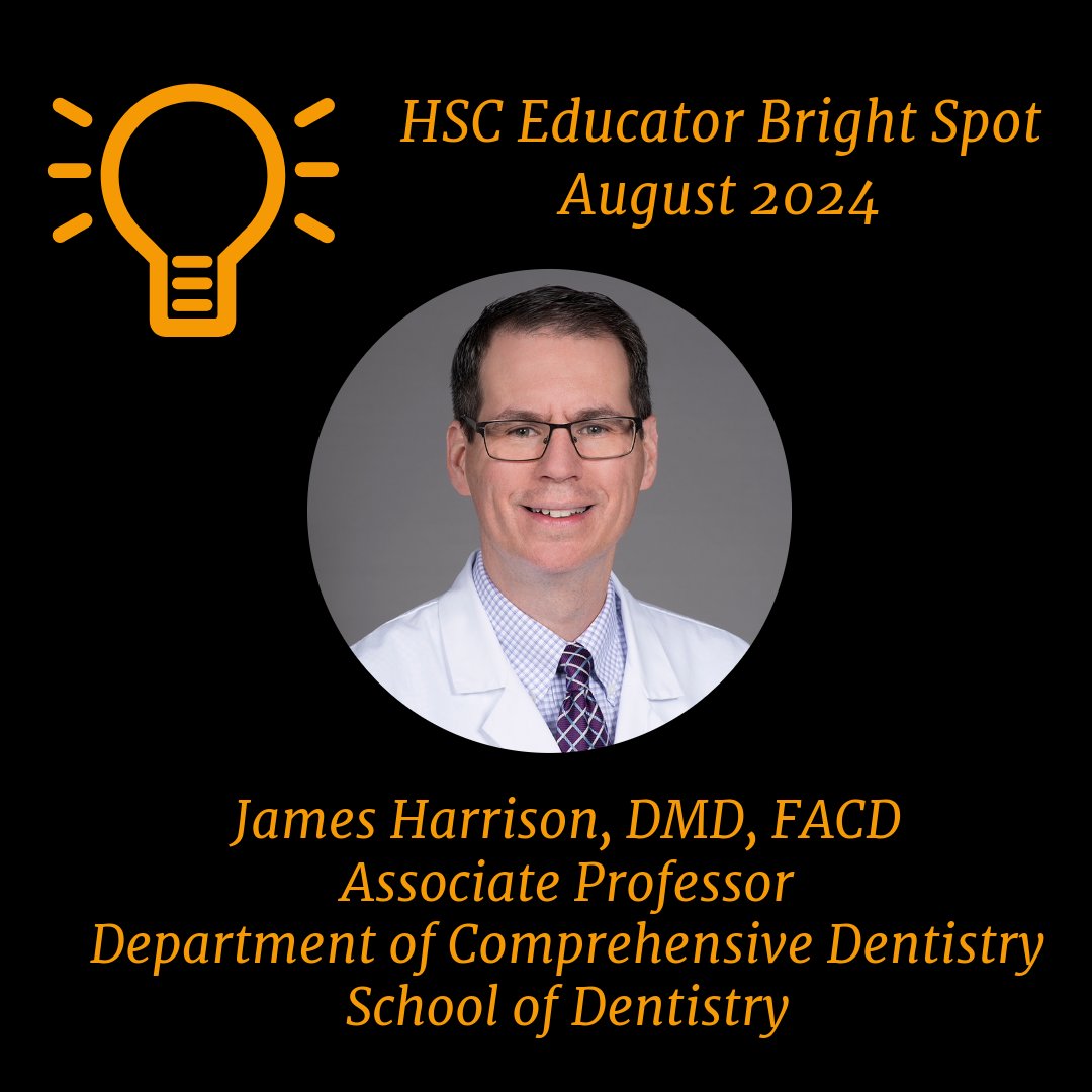 UofL HSC OPED (@hscfacdev) on Twitter photo Congratulations to Dr. James Harrison the August HSC Educator Bright Spot! Thank you Dr. Harrison for all you do for our students!! #dentaleducation #brightspot #education #students #healthprofessionseducation #dentistry <a href="/uofldentistry/">UofL School of Dentistry</a> Congratulations to Dr. James Harrison the August HSC Educator Bright Spot! Thank you Dr. Harrison for all you do for our students!! #dentaleducation #brightspot #education #students #healthprofessionseducation #dentistry <a href="/uofldentistry/">UofL School of Dentistry</a>