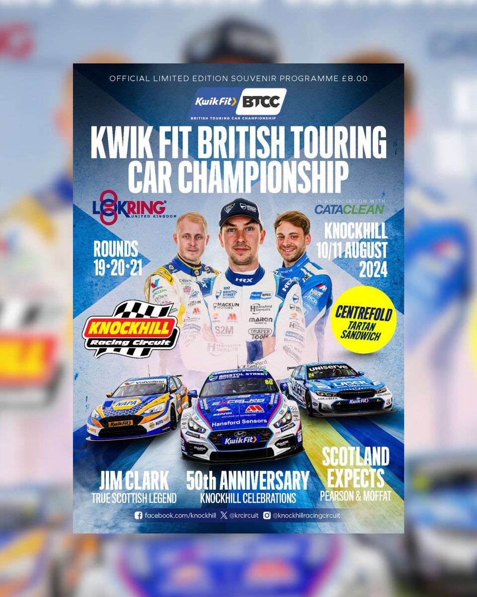 The front page of the <a href="/BTCC/">BTCC</a> programme for the Knockhill round is here!

Get your £8 programme via the circuit office over the weekend or add the programme on to your ticket purchase via the website.

10th-11th of August!

Get your tickets at knockhill.com/events