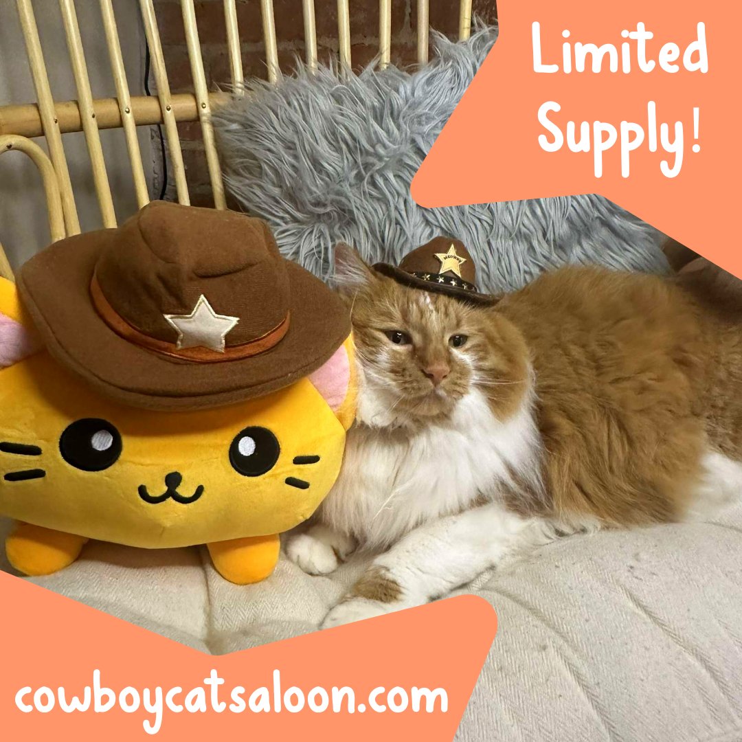 Wrangle a plushie before they're gone! Cowboycatsaloon.com