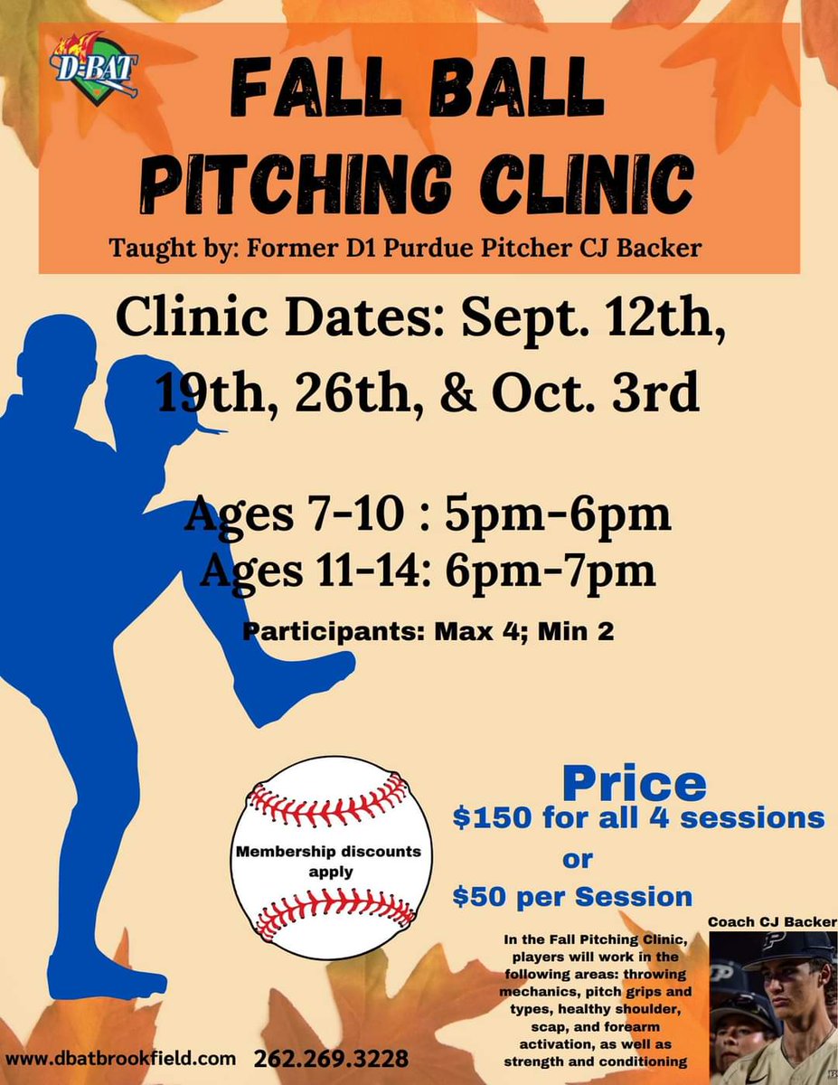 We are extremely excited to add former Purdue Boilermaker CJ Backer to our instruction team!  CJ is hitting the ground running and will be having a pitching camp in September!  Welcome CJ! <a href="/_cjbacker/">CJ Backer</a> #betterthanyesterday #BDATBrookfield