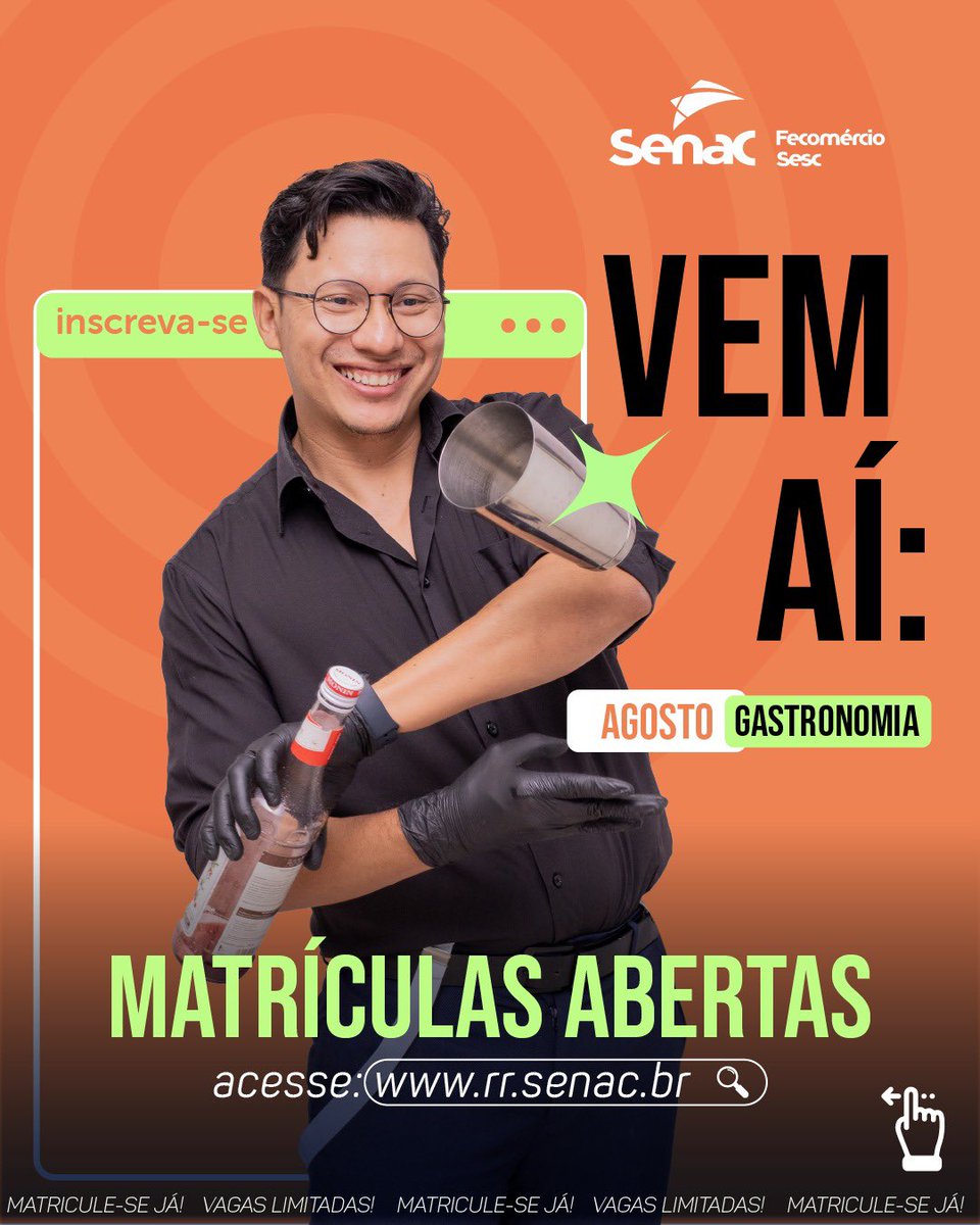 Vem aí! 🤩

Confira a programação de cursos para os próximos meses 😉

Faça já a sua matrícula no site ou no Senac mais próximo a você! 📚🎓

📲 cursos.rr.senac.br