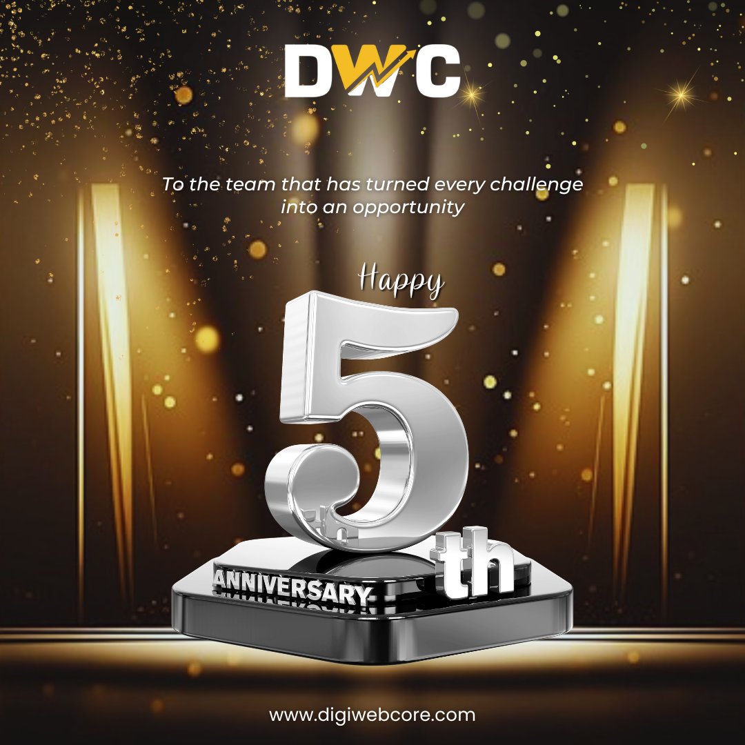 digiwebcore's tweet image. Celebrating 5 years of turning dreams into reality, with hearts full of gratitude and eyes set on the future. Cheers to many more milestones! 👏❤️
#5thanniversary #digiwebcore #dwcfamily