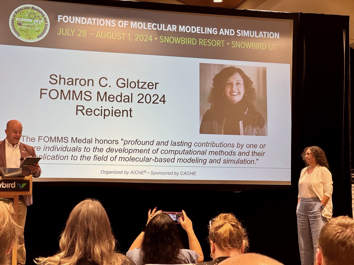 Congratulations <a href="/profglotz/">Sharon Glotzer</a> on winning the FOMMS medal. Your lecture was inspiring as well as educational. On the drive to the airport, my car was still talking about entropic bonds!  <a href="/fommsconf/">FOMMS</a>