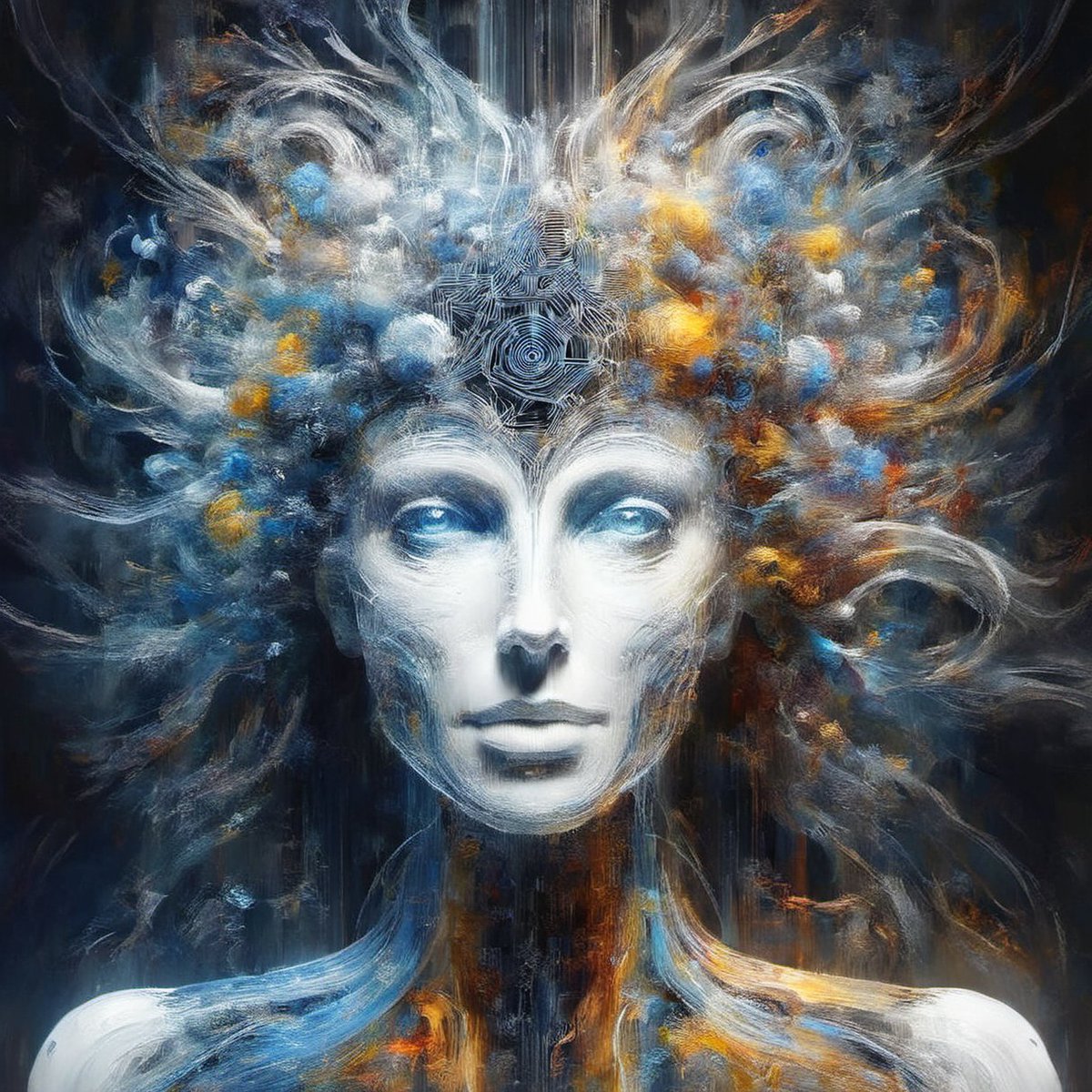andy_corah's tweet photo. We are connected! 🧠 Comprehending the intricate workings of the human mind, this colourful portrait captures the swirling neural networks of unique thoughts and memories. 🌈
#NeuroscienceArt #ColorfulPortrait #MindBlownfridayfeeling #fridayvibes #friday #image #aiart #art #ai https://t.co/L1tJGA8zur