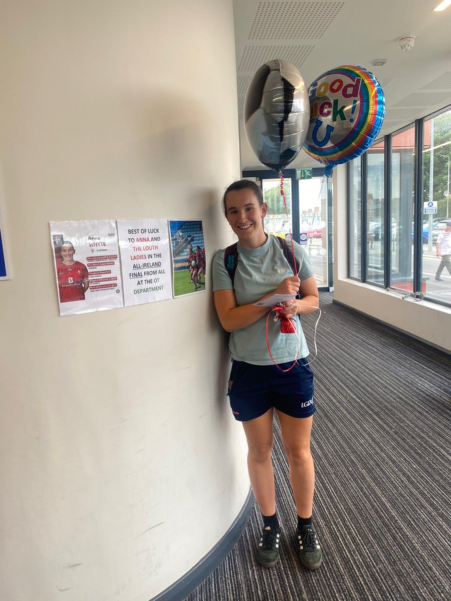 Occupational Therapy Dept Louth County Hospitals (@otlouthhosps) on Twitter photo Best of Luck to Anna and all at <a href="/LouthLGFA/">Louth LGFA</a> this weekend in the All Ireland Junior final 🏆from the OT department in Louth hospitals ⚽️ Best of Luck to Anna and all at <a href="/LouthLGFA/">Louth LGFA</a> this weekend in the All Ireland Junior final 🏆from the OT department in Louth hospitals ⚽️