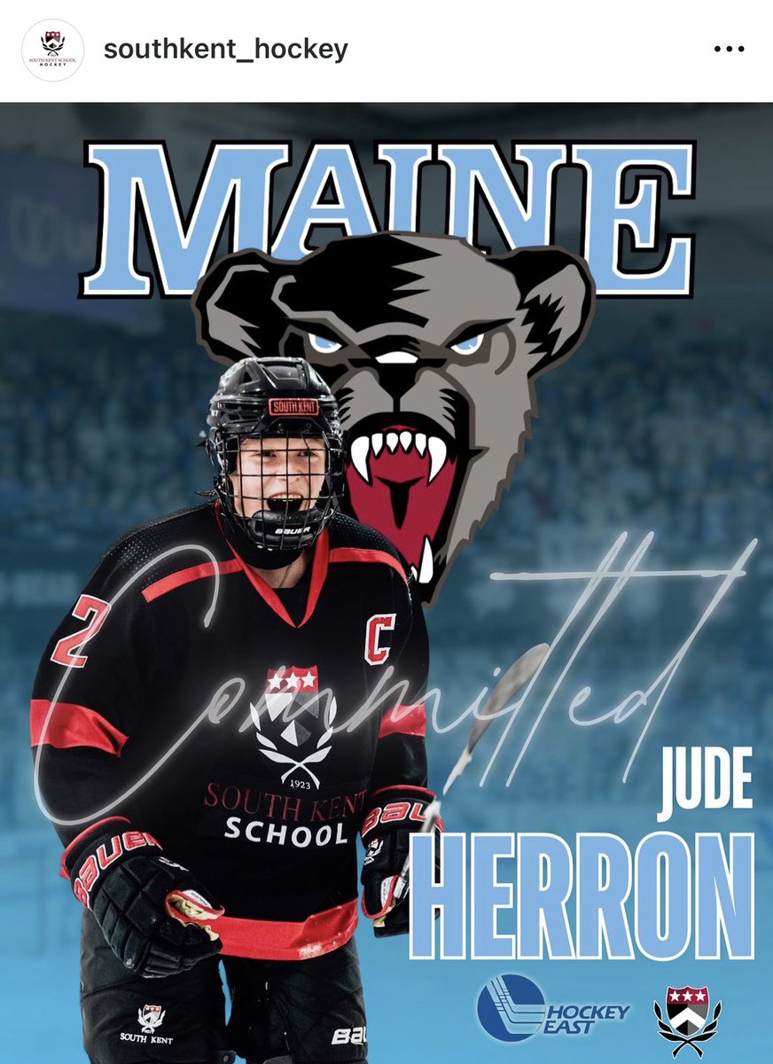 PuckPreps's tweet photo. Maine gets a commitment from 5’11 forward Jude Herron. The 2008-born recruit had 53 points in 45 games for South Kent School last season and participated in the recent National 16 Camp. https://t.co/ArHWxVYiff