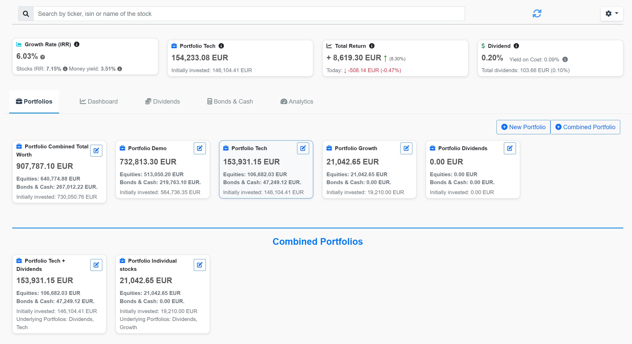 Combined Portfolio Example