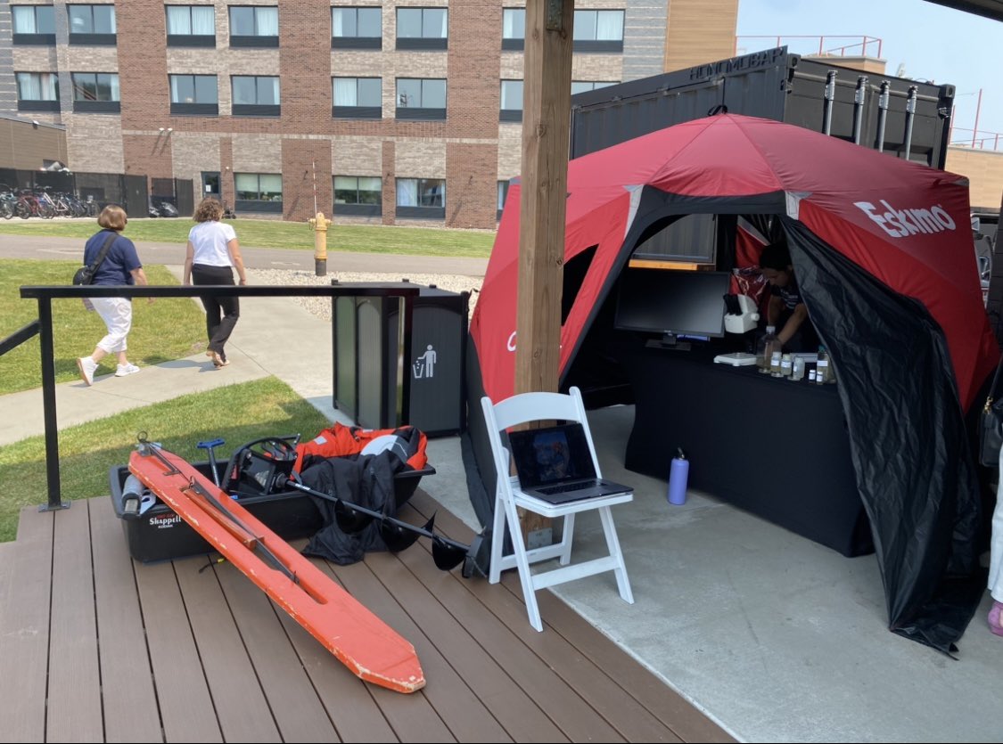 BioLimLab's tweet image. Large Lakes Observatory’s first annual Freshwater Discovery Day was a blast and a half! Thank you to everyone who came out for a fun day of science, and thank you to our lab members who volunteered at the event @DrewCheck @aliaunderwater @OkoboshiA
