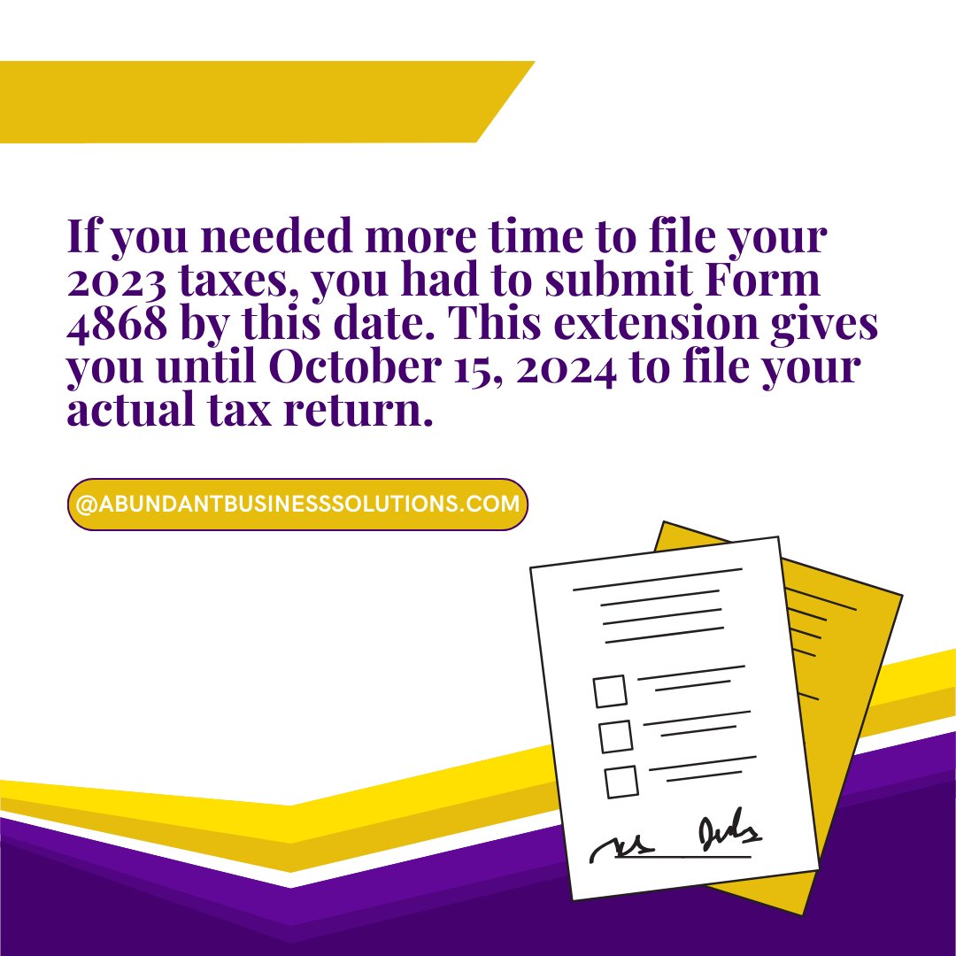 AbundantConsult's tweet image. Don't let deadlines stress you out! Stay ahead with our guide to the 2024 Filing &amp;amp; Extension Deadlines. 🗓️💼 #TaxSeason #2024Deadlines #FileOnTime #TaxPlanning #FinancialHealth #abundanttaxbusinesssolutions