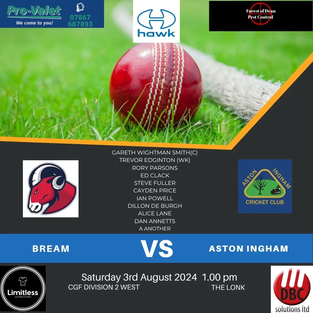 Tomorrow's teams, the 1sts on the road Vs Eldersfield and 2nds at home Vs Aston Ingham 4ths, #gowell