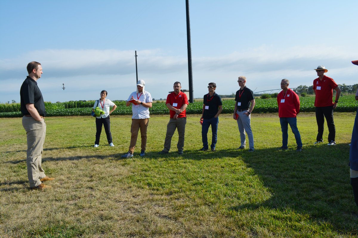 NebENREEC's tweet photo. #IANRontheroad @UNL_IANR new faculty Roads Scholar tour included a stop at ENREEC earlier this week w/ a close-up look at innovation including the Feedlot Innovation Center, phenotyping research, learning about NFarms & glimpses out the bus window at other projects along the way! https://t.co/OFxMuBcoya