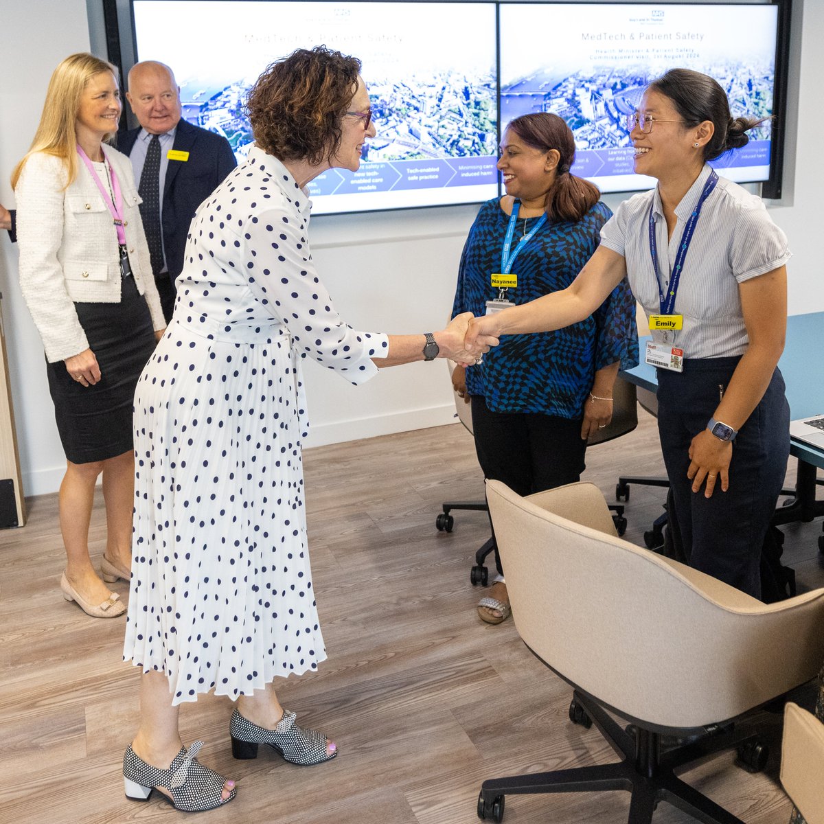 Department of Health and Social Care (@dhscgovuk) on Twitter photo Minister for patient safety, Baroness Merron, visited <a href="/GSTTnhs/">Guy's and St Thomas'</a> with <a href="/PSCommissioner/">Patient Safety Commissioner</a>.
Together they learnt more about how #MedTech is being used to increase patient safety and improve their experiences of healthcare. Minister for patient safety, Baroness Merron, visited <a href="/GSTTnhs/">Guy's and St Thomas'</a> with <a href="/PSCommissioner/">Patient Safety Commissioner</a>.
Together they learnt more about how #MedTech is being used to increase patient safety and improve their experiences of healthcare.
