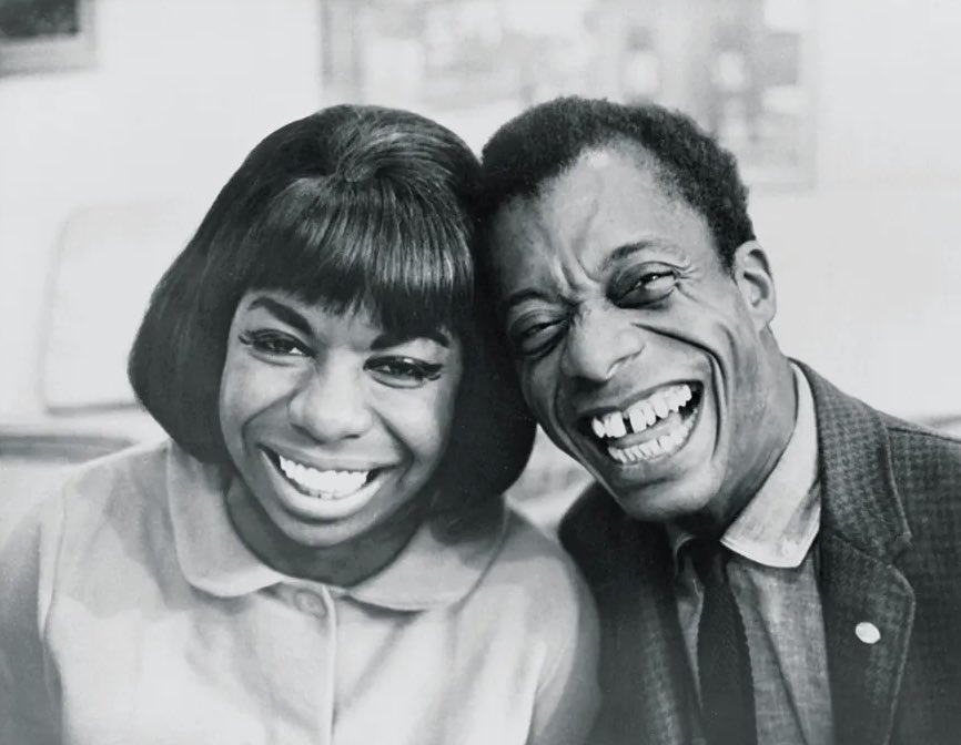 thejazzestate's tweet photo. Nina Simone and James Baldwin in 1965. Photographed by Bernard Gotfryd. https://t.co/p5H9mvVEmD