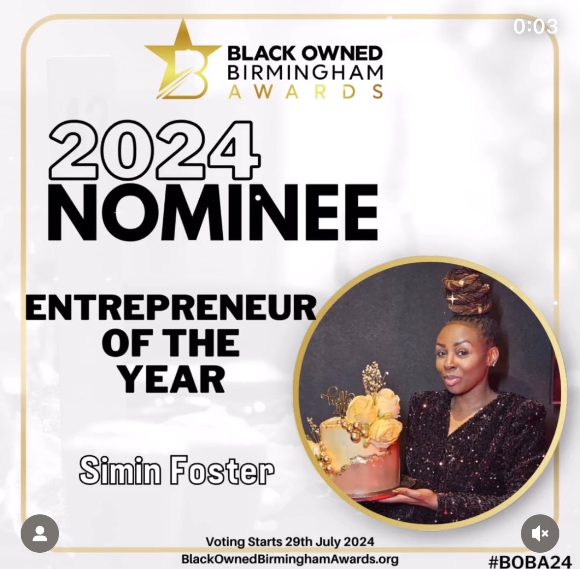 SiminBAHF's tweet image. Hey Guys!!

So I’ve been nominated for not 1, not 2 but THREE awards!!!

Entrepreneur of the Year, Black Owned Business of the Year &amp;amp; Start Up of the Year… 

Please take less than 30 secs to vote for me to become a finalist if you can 🫶🏾

blackownedbirminghamawards.org/2024-nominees/